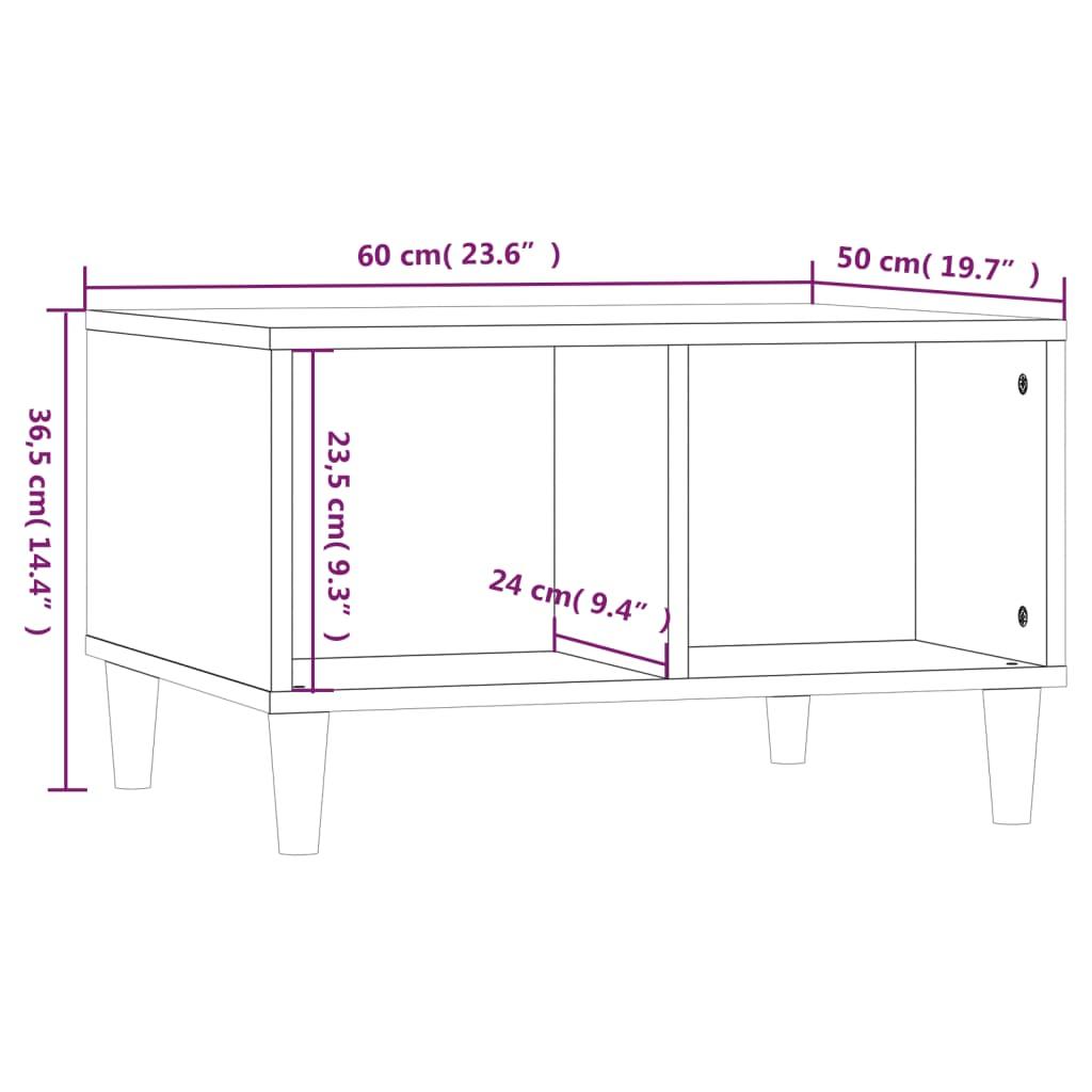 Coffee Table High Gloss White 60x50x36.5 cm Engineered Wood