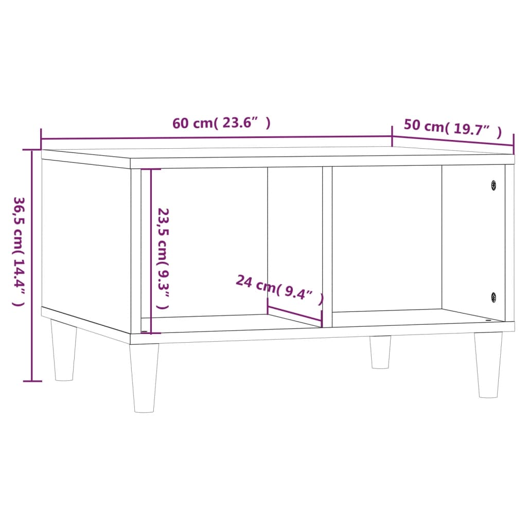 Coffee Table Sonoma Oak 60x50x36.5 cm Engineered Wood