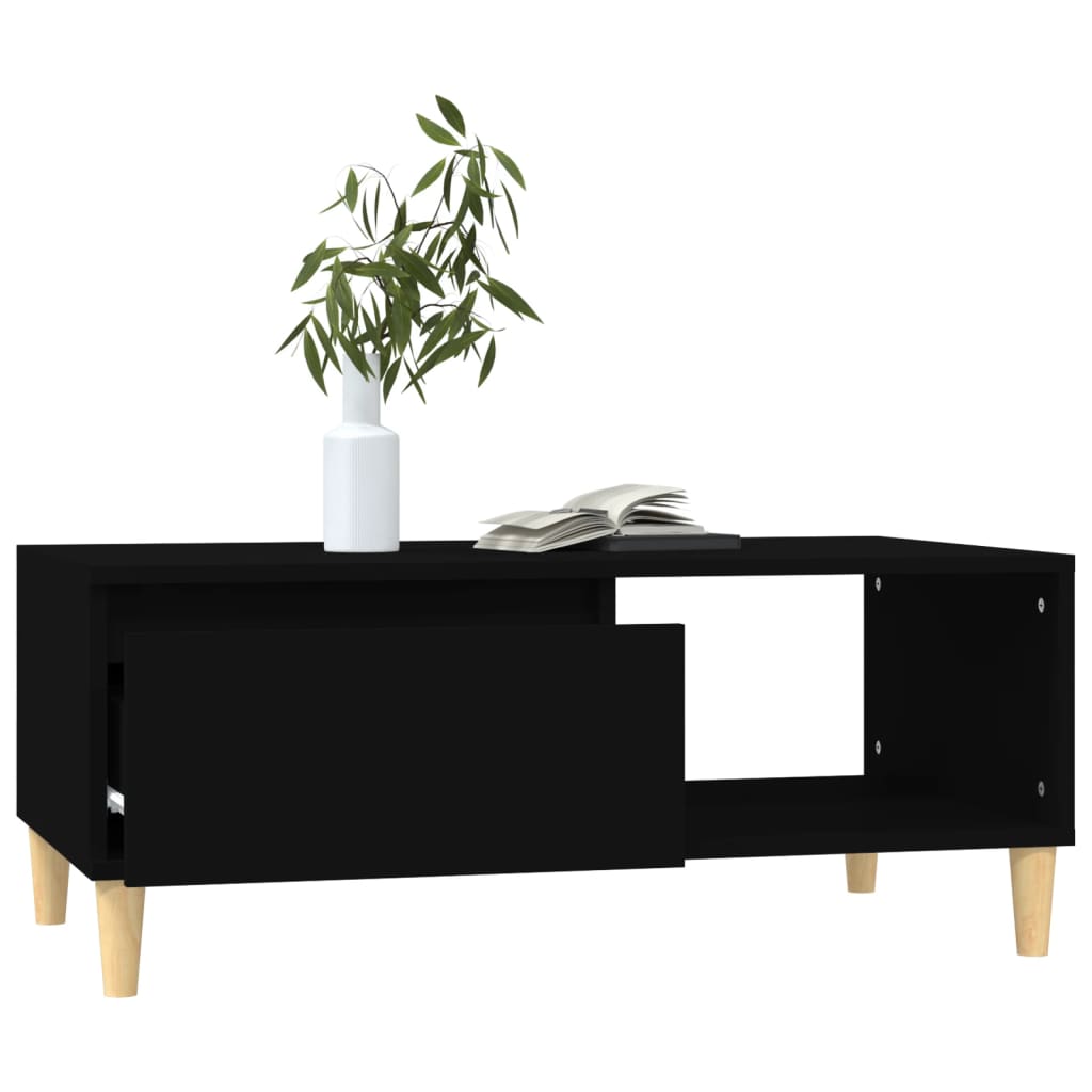 Coffee Table Black 90x50x36.5 cm Engineered Wood