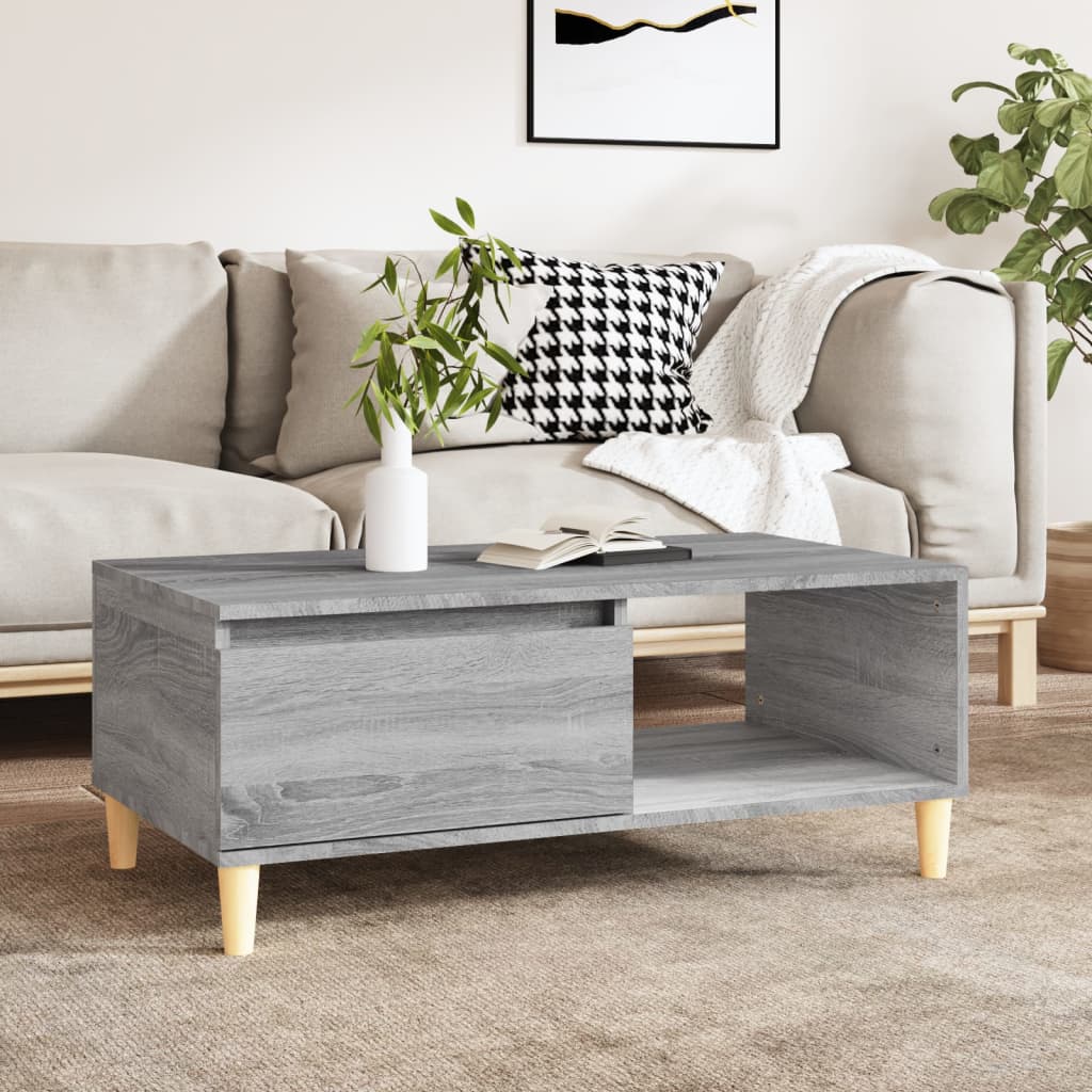 Coffee Table Grey Sonoma 90x50x36.5 cm Engineered Wood