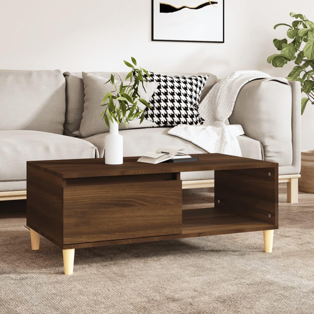 Coffee Table Brown Oak 90x50x36.5 cm Engineered Wood