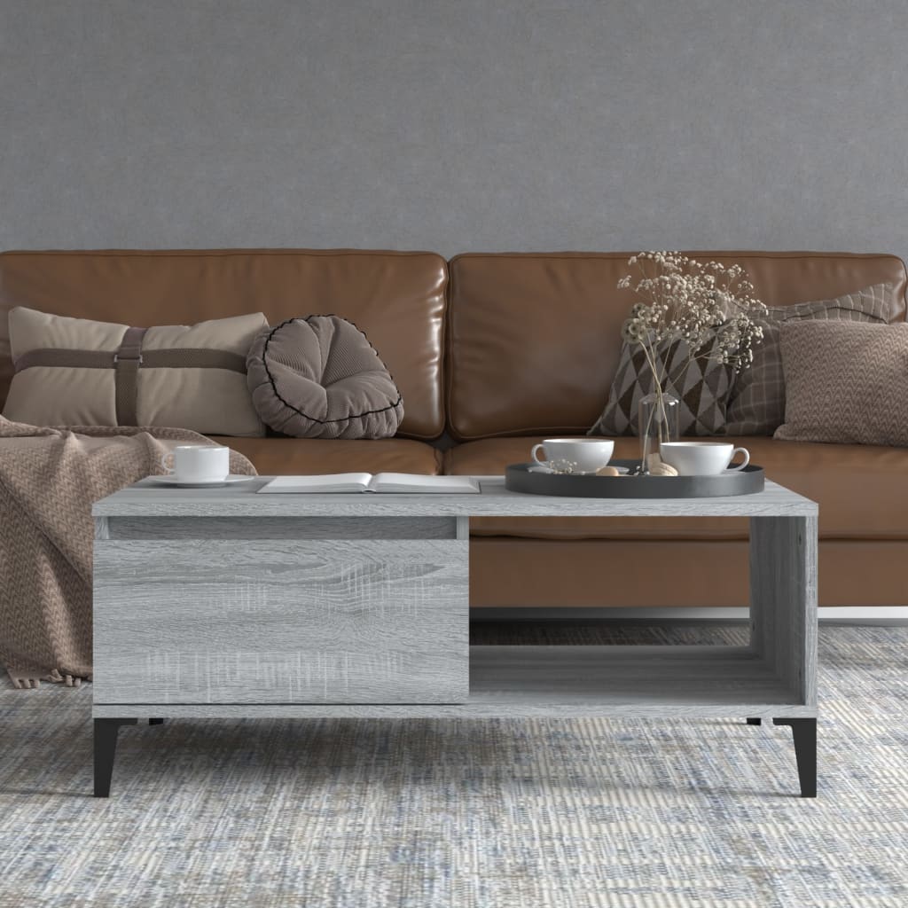 Coffee Table Grey Sonoma 90x50x36.5 cm Engineered Wood