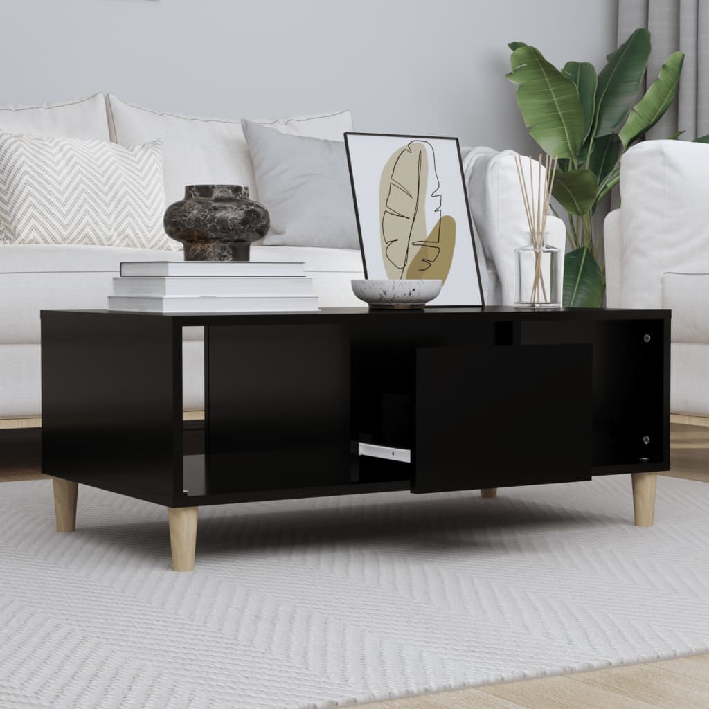 Coffee Table Black 90x50x36.5 cm Engineered Wood