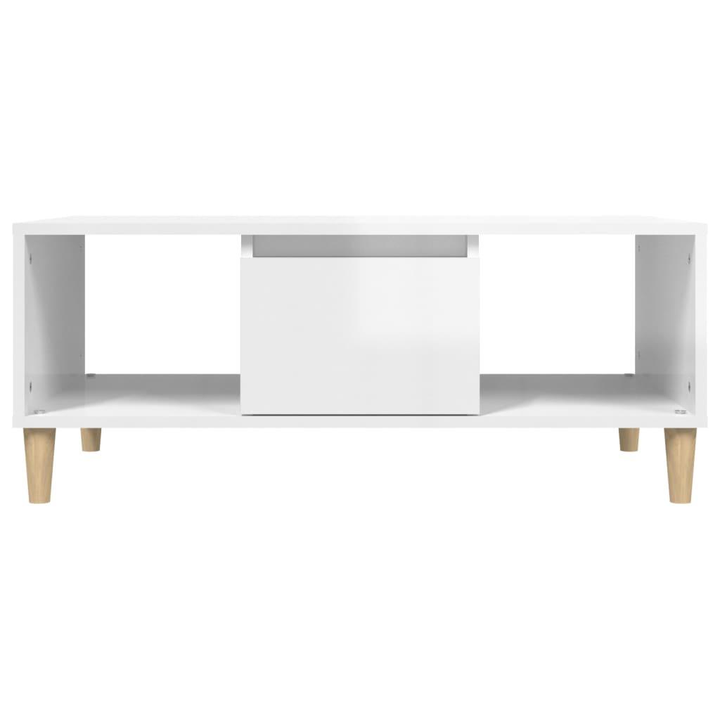 Coffee Table High Gloss White 90x50x36.5 cm Engineered Wood