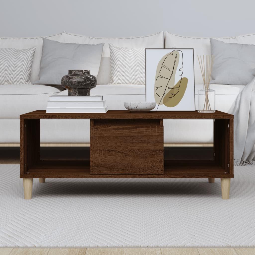 Coffee Table Brown Oak 90x50x36.5 cm Engineered Wood