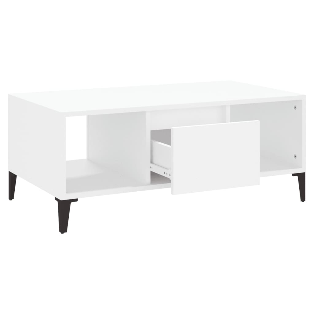 Coffee Table White 90x50x36.5 cm Engineered Wood