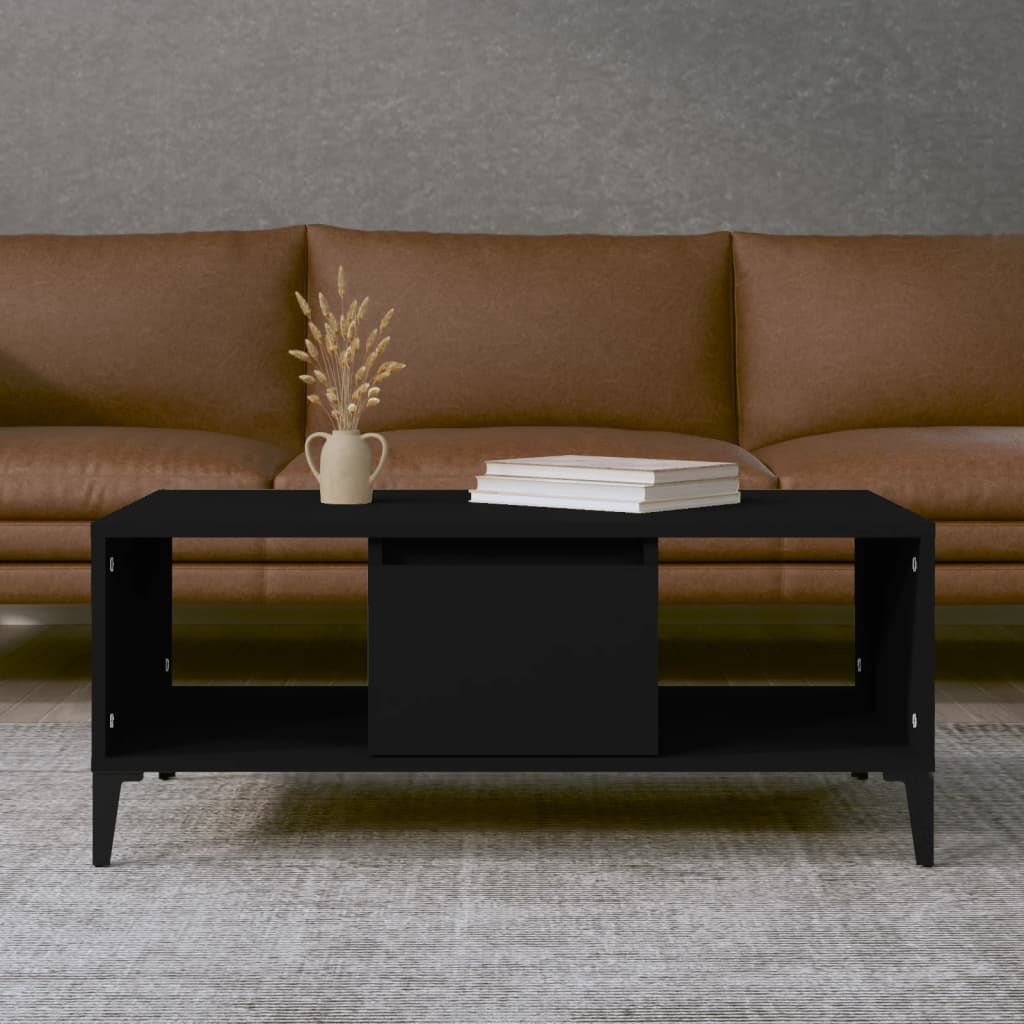 Coffee Table Black 90x50x36.5 cm Engineered Wood