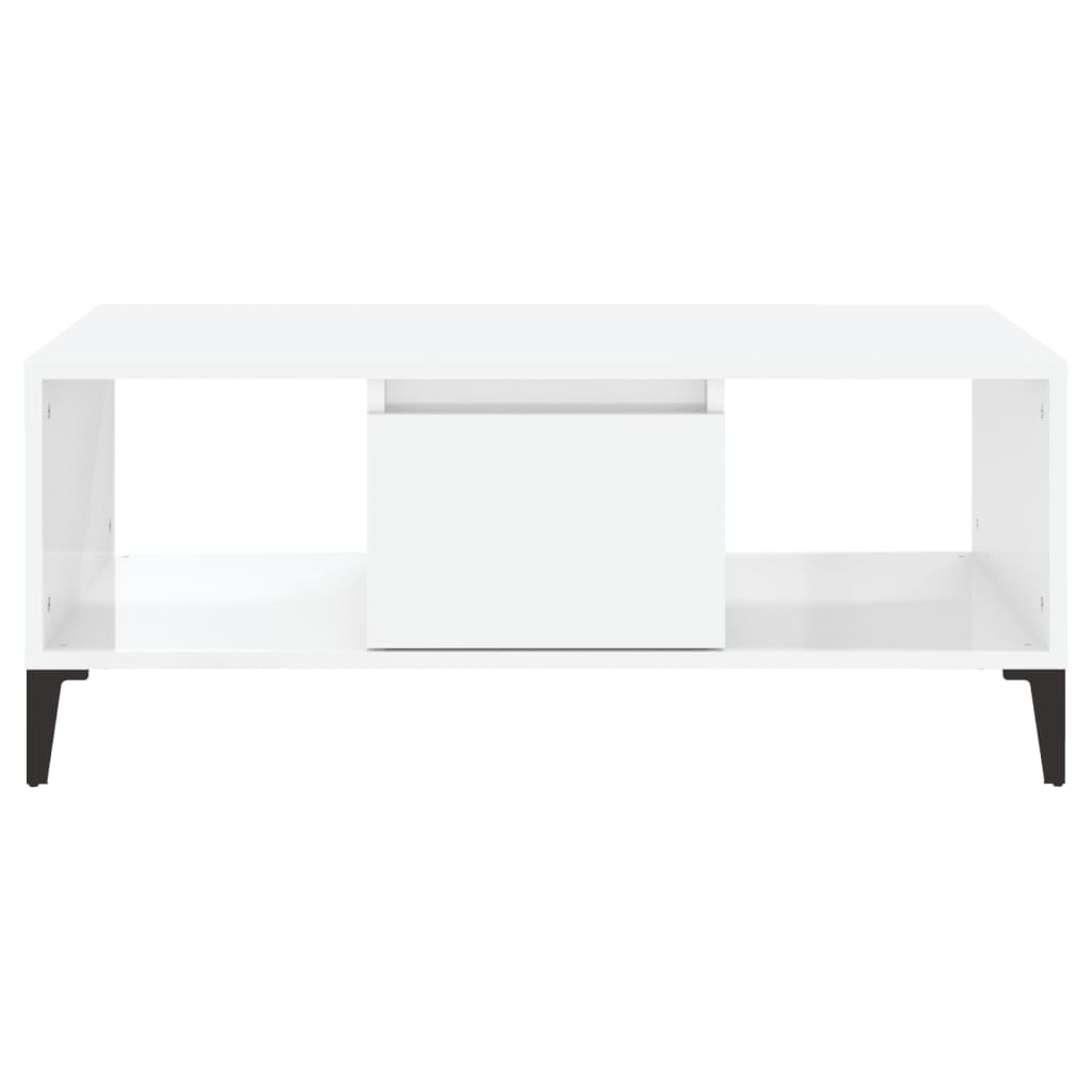 Coffee Table High Gloss White 90x50x36.5 cm Engineered Wood