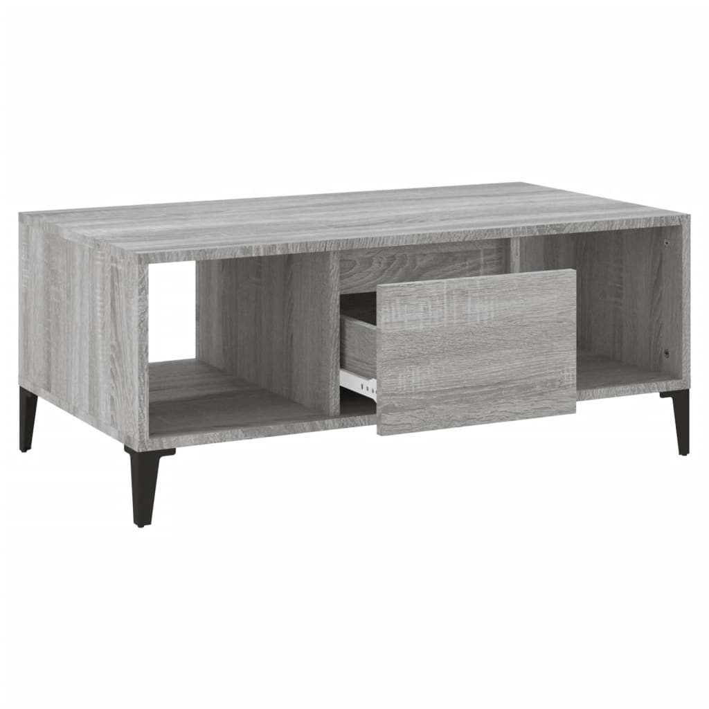 Coffee Table Grey Sonoma 90x50x36.5 cm Engineered Wood