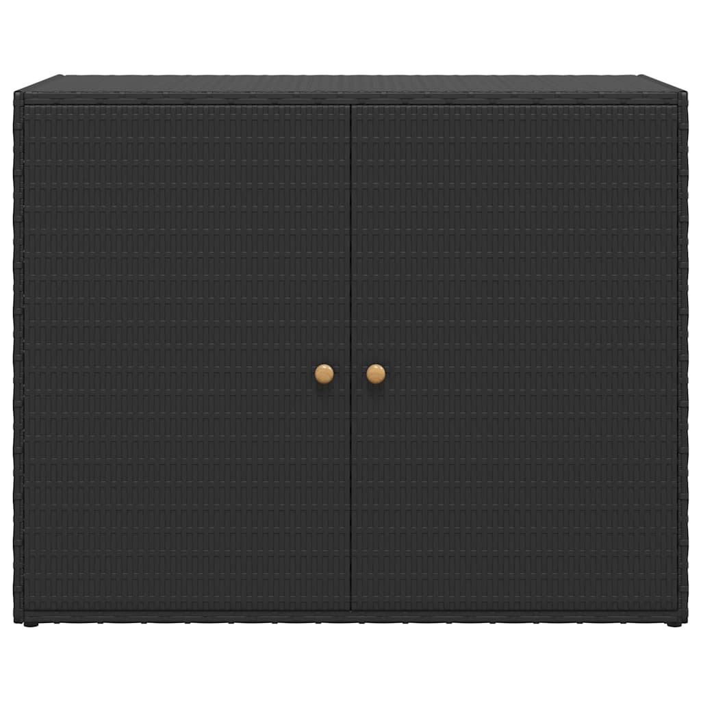 Garden Storage Cabinet Black 100x55.5x80 cm Poly Rattan