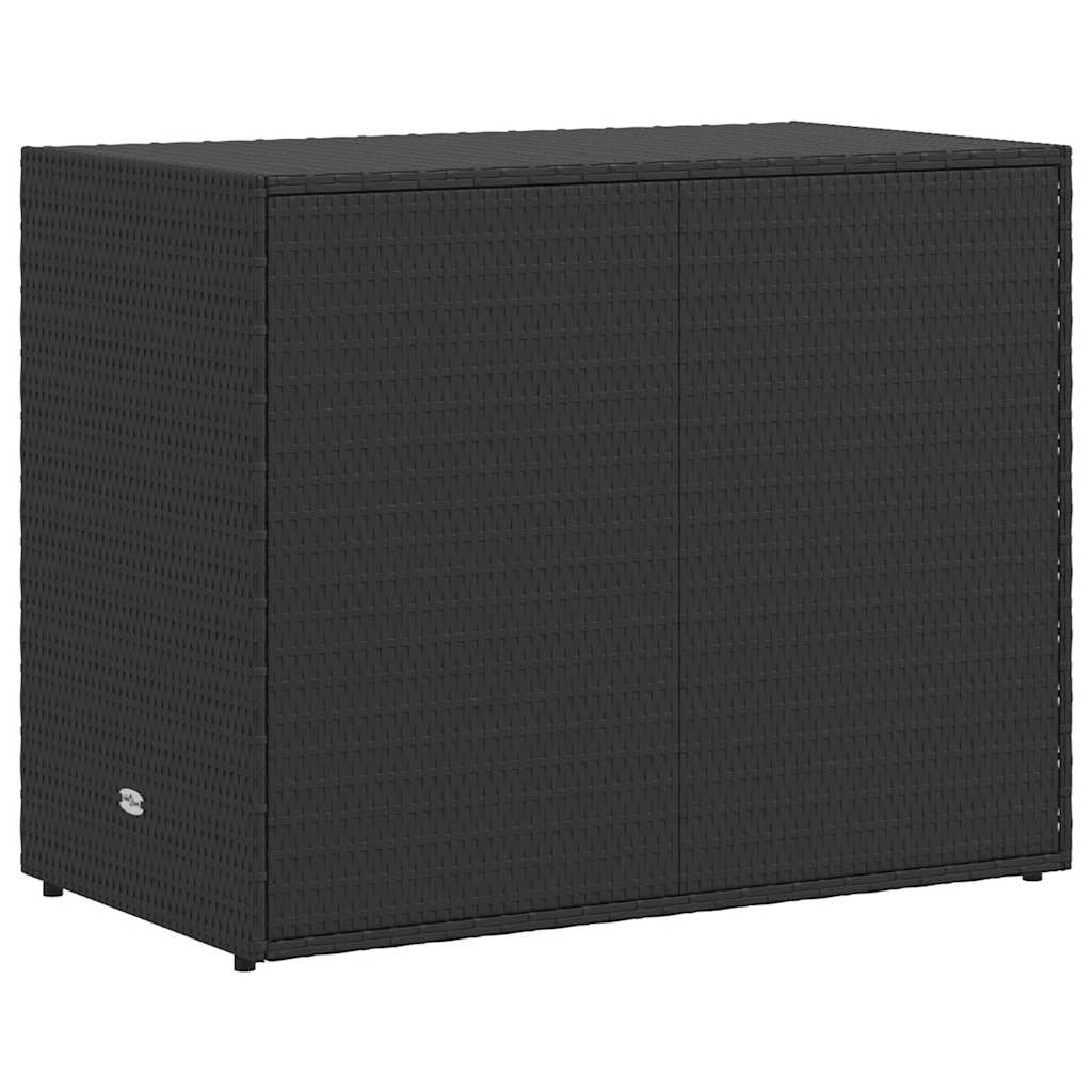 Garden Storage Cabinet Black 100x55.5x80 cm Poly Rattan