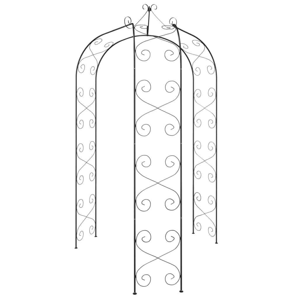 Garden Arch Black Ø180x255 cm Steel