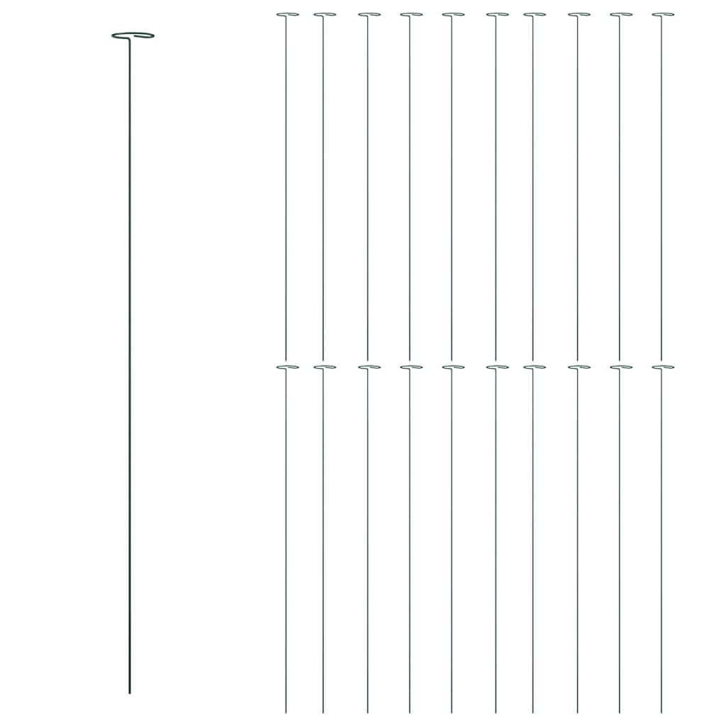 Garden Plant Stakes 20 pcs Dark Green 91 cm Steel