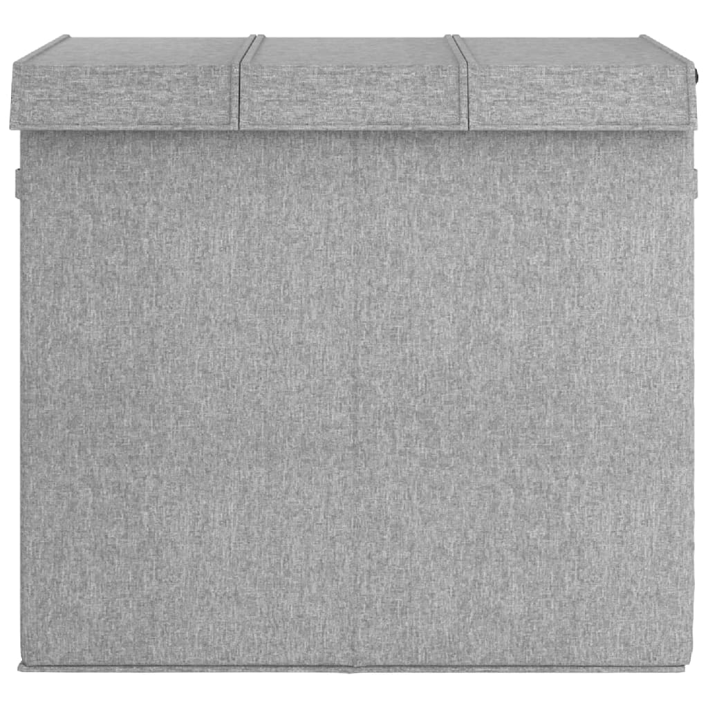 Foldable Laundry Hamper Grey 64.5x34.5x59 cm Faux Linen Fabric