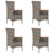 Garden Chairs with Cushions 4 pcs Poly Rattan Grey