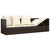 Outdoor Lounge Bed with Cushions Brown Poly Rattan
