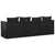 Outdoor Lounge Bed with Cushions Black Poly Rattan