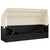 Outdoor Lounge Bed with Roof and Cushions Black Poly Rattan