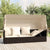 Outdoor Lounge Bed with Roof and Cushions Brown Poly Rattan