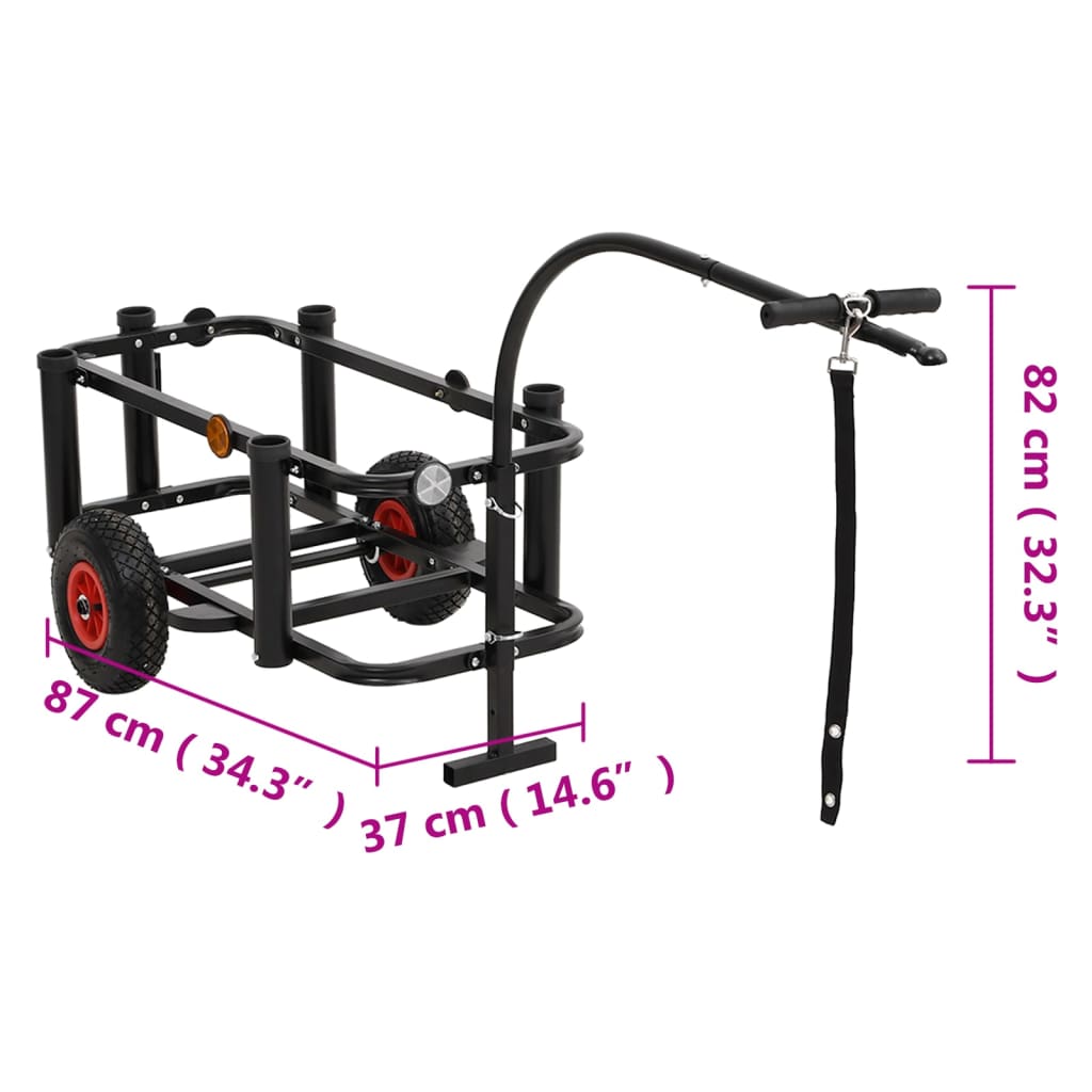 Fishing Trolley Black Steel