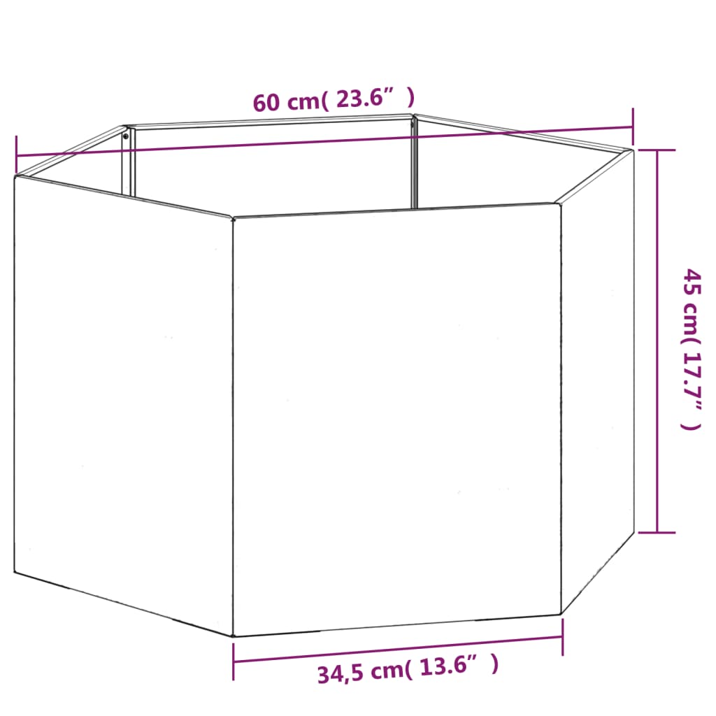 Planter Rusty 60x60x45 cm Corten Steel