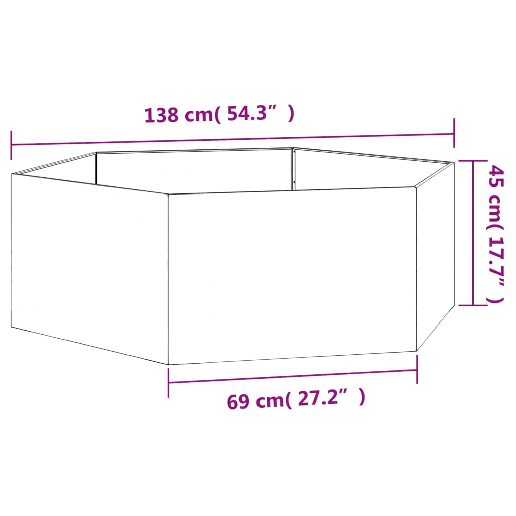 Planter Rusty 138x120x45 cm Corten Steel