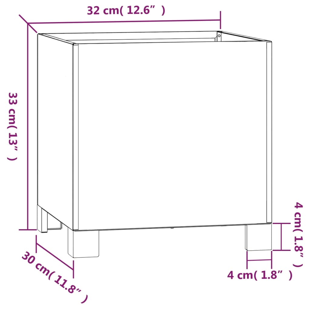 Planters with Legs 2 pcs Rusty 32x30x33 cm Corten Steel