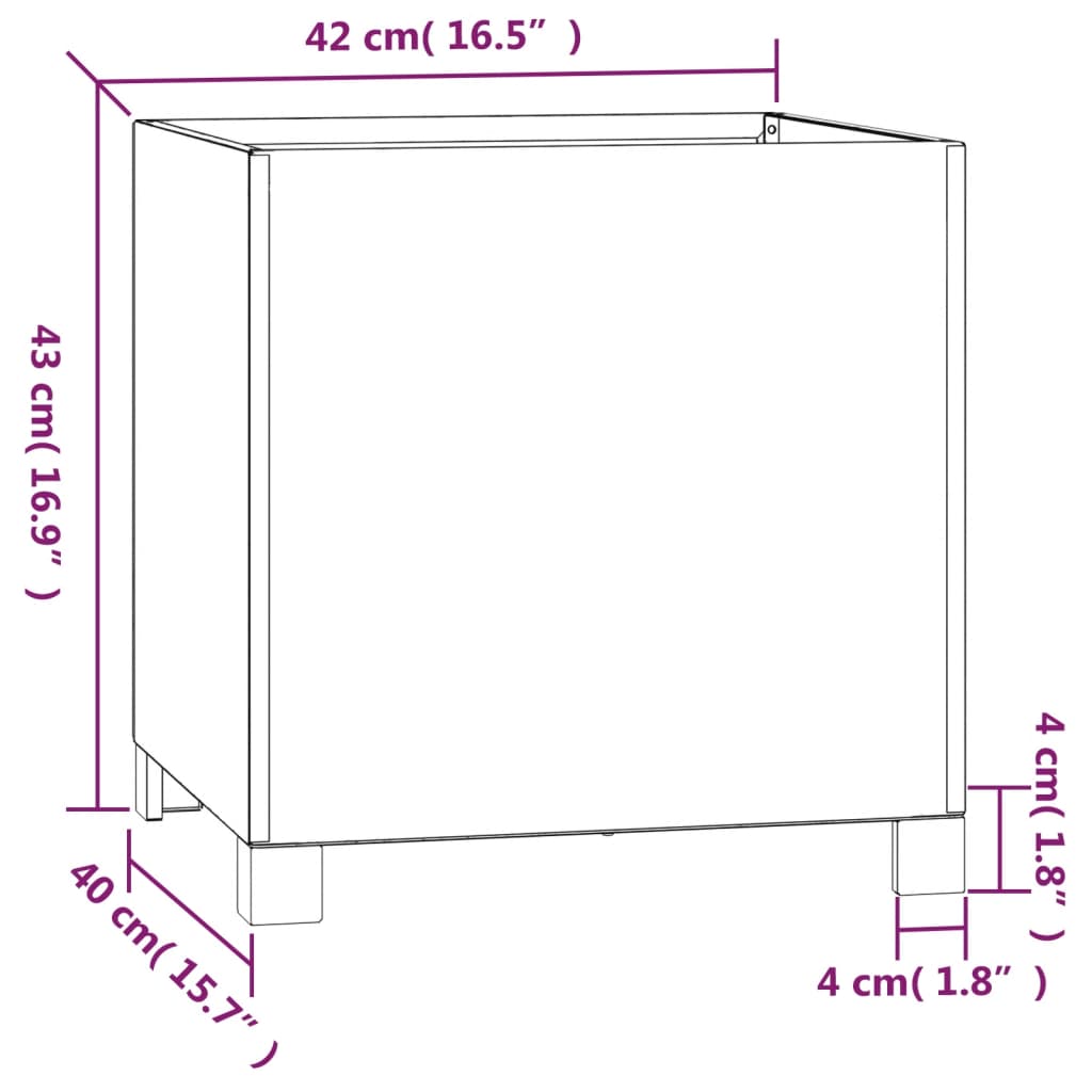 Planters with Legs 2 pcs Rusty 42x40x43 cm Corten Steel