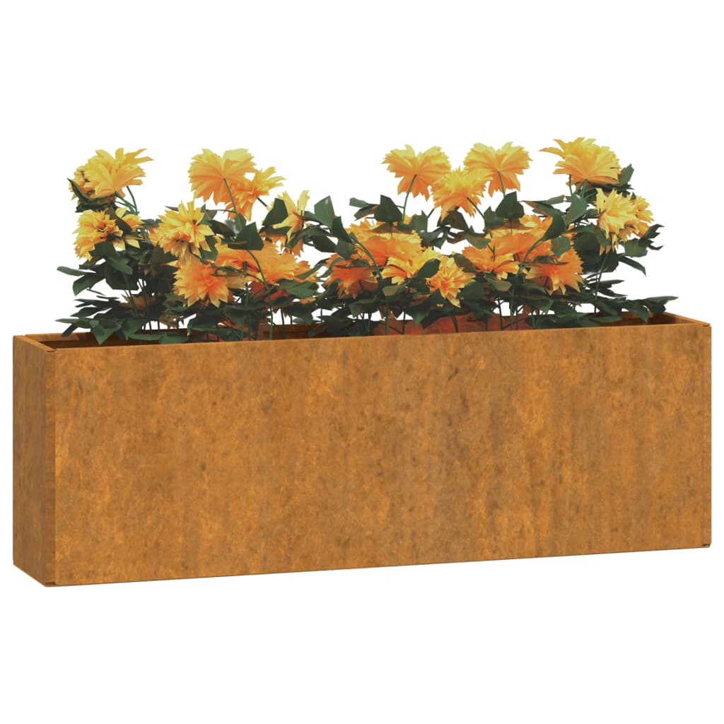 Wall Planters 2 pcs Rusty Corten Steel 53x10x17 cm