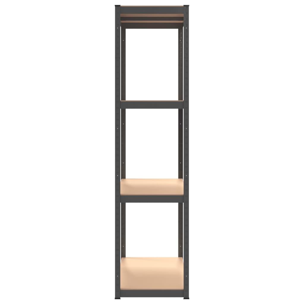4-Layer Shelves 4 pcs Anthracite Steel&Engineered Wood