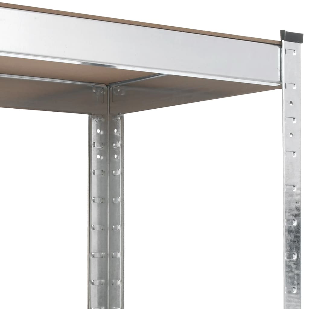 5-Layer Shelves 4 pcs Silver Steel and Engineered Wood