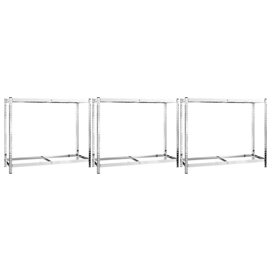 2-Layer Tire Racks 3 pcs Silver 110x40x110 cm Steel