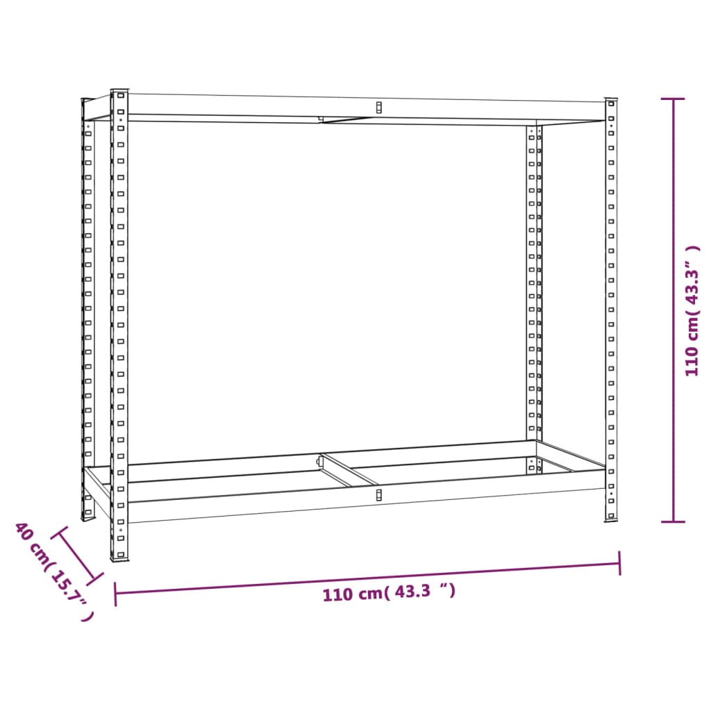 2-Layer Tire Racks 3 pcs Silver 110x40x110 cm Steel