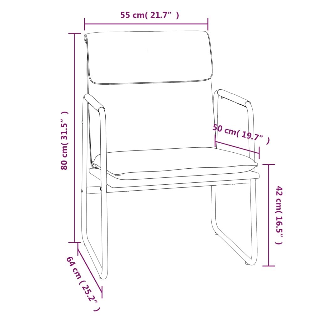Lounge Chair Cream 55x64x80 cm Fabric