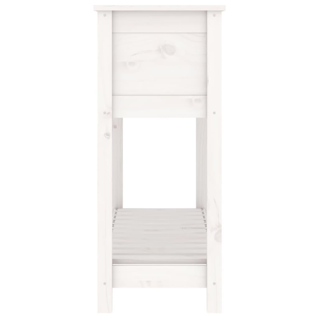 Planter with Shelf White 111.5x34.5x81 cm Solid Wood Pine