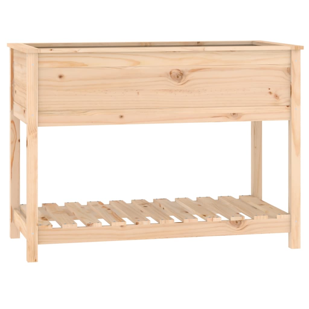 Planter with Shelf 111.5x54x81 cm Solid Wood Pine