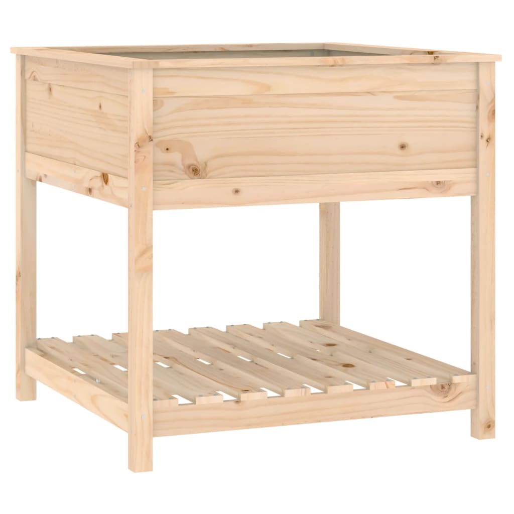 Planter with Shelf 82.5x82.5x81 cm Solid Wood Pine