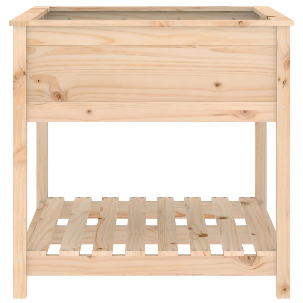 Planter with Shelf 82.5x82.5x81 cm Solid Wood Pine