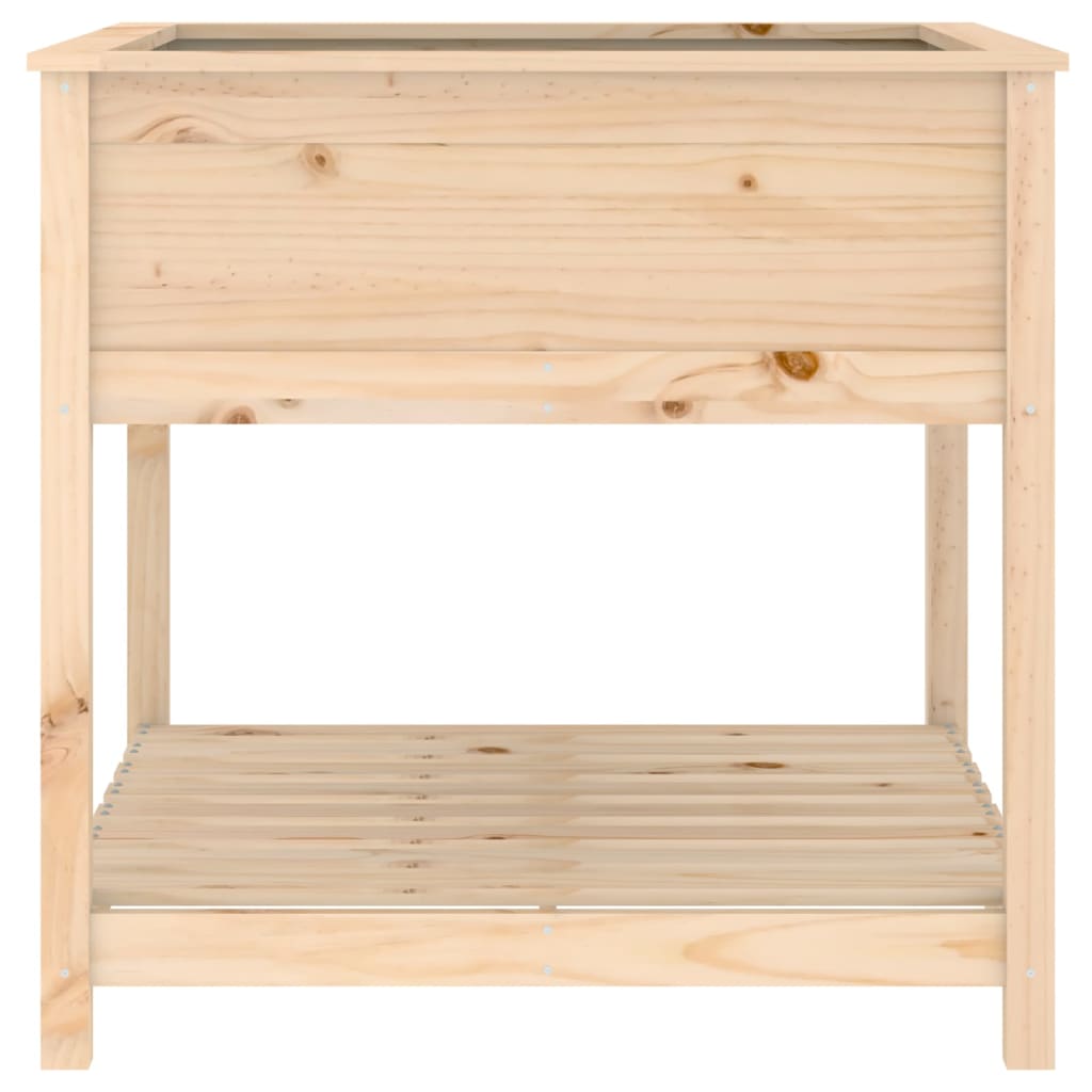 Planter with Shelf 82.5x82.5x81 cm Solid Wood Pine