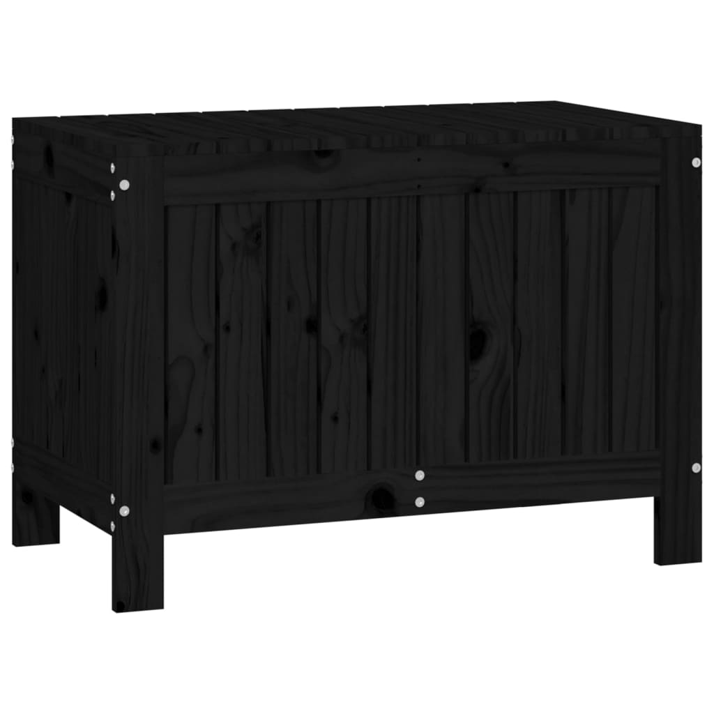 Garden Storage Box Black 76x42.5x54 cm Solid Wood Pine