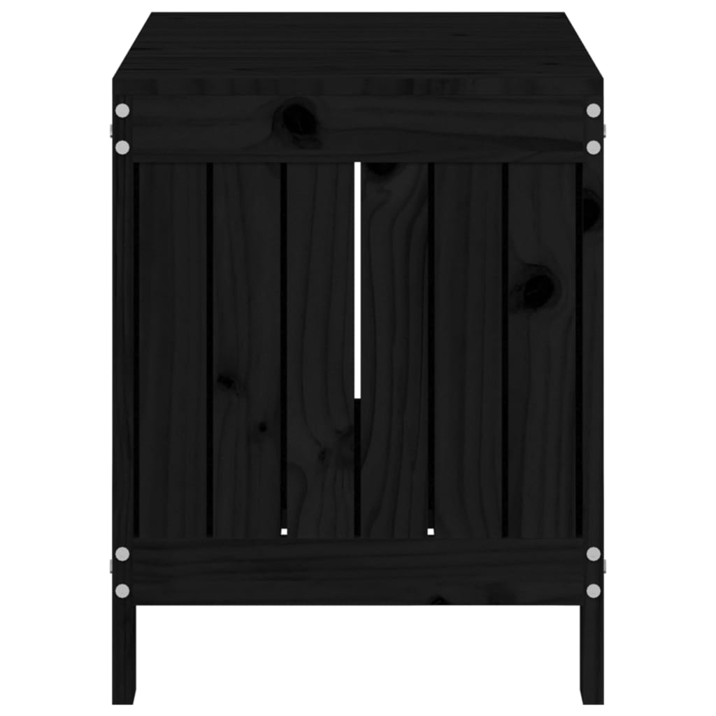 Garden Storage Box Black 76x42.5x54 cm Solid Wood Pine