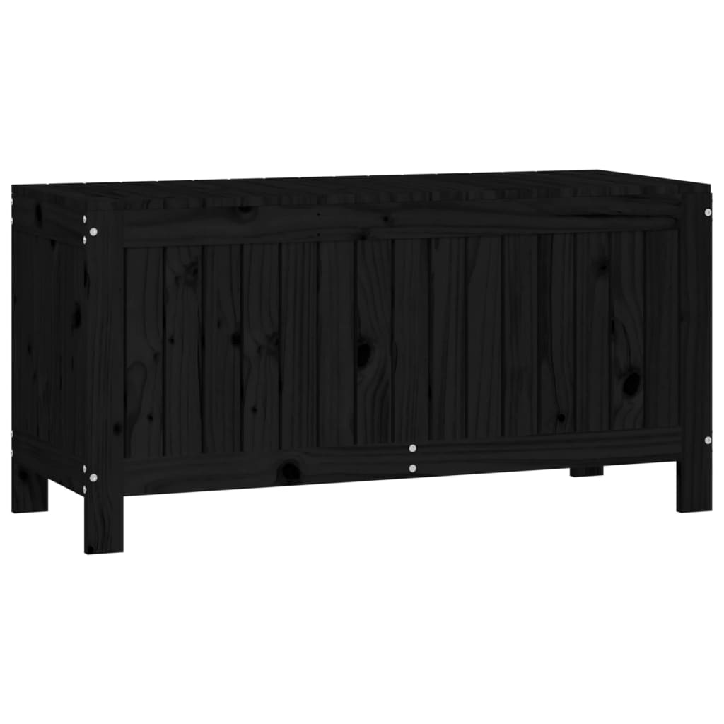 Garden Storage Box Black 108x42.5x54 cm Solid Wood Pine