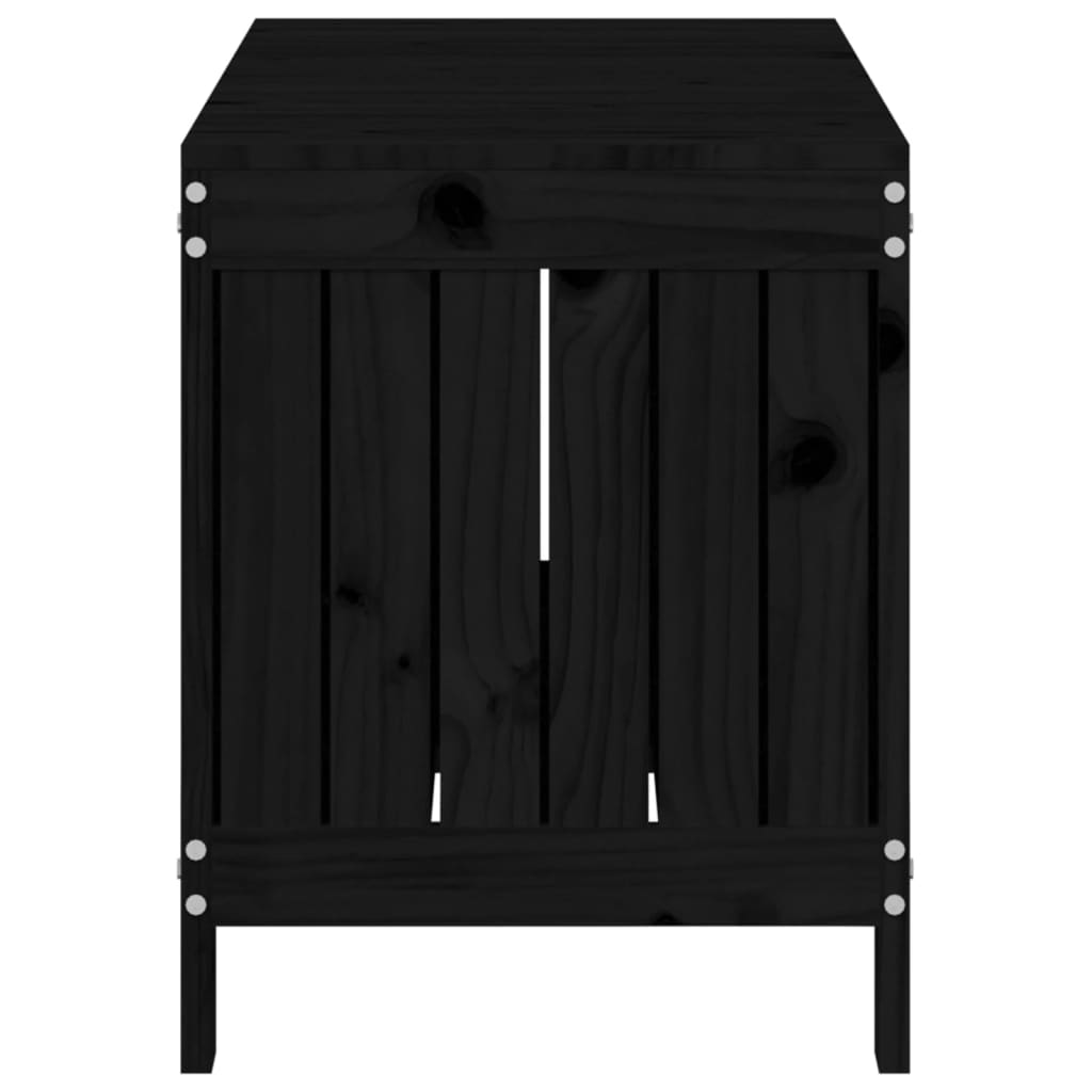 Garden Storage Box Black 108x42.5x54 cm Solid Wood Pine