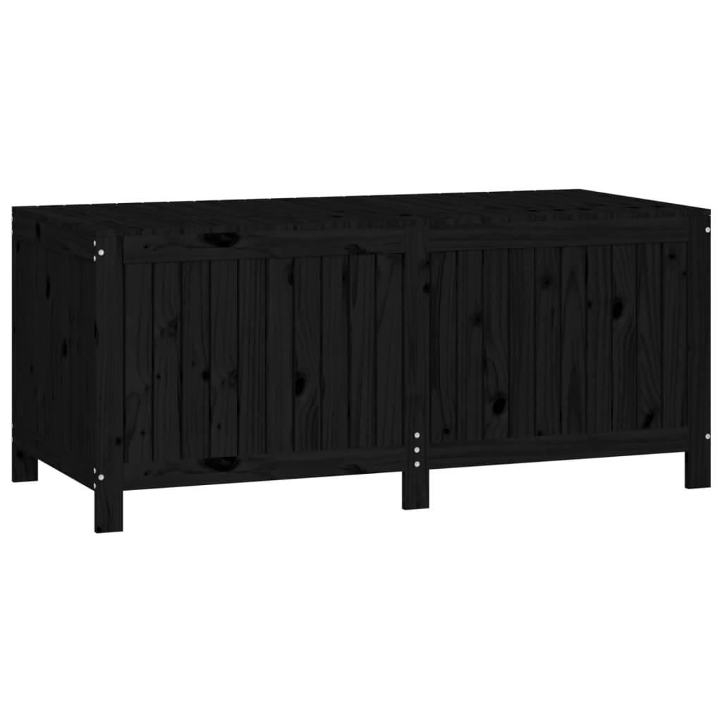 Garden Storage Box Black 147x68x64 cm Solid Wood Pine