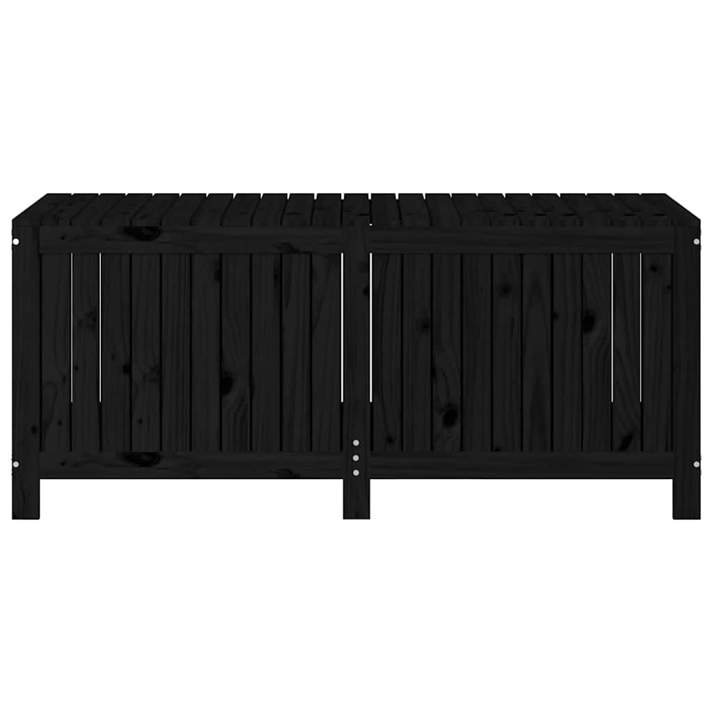 Garden Storage Box Black 147x68x64 cm Solid Wood Pine