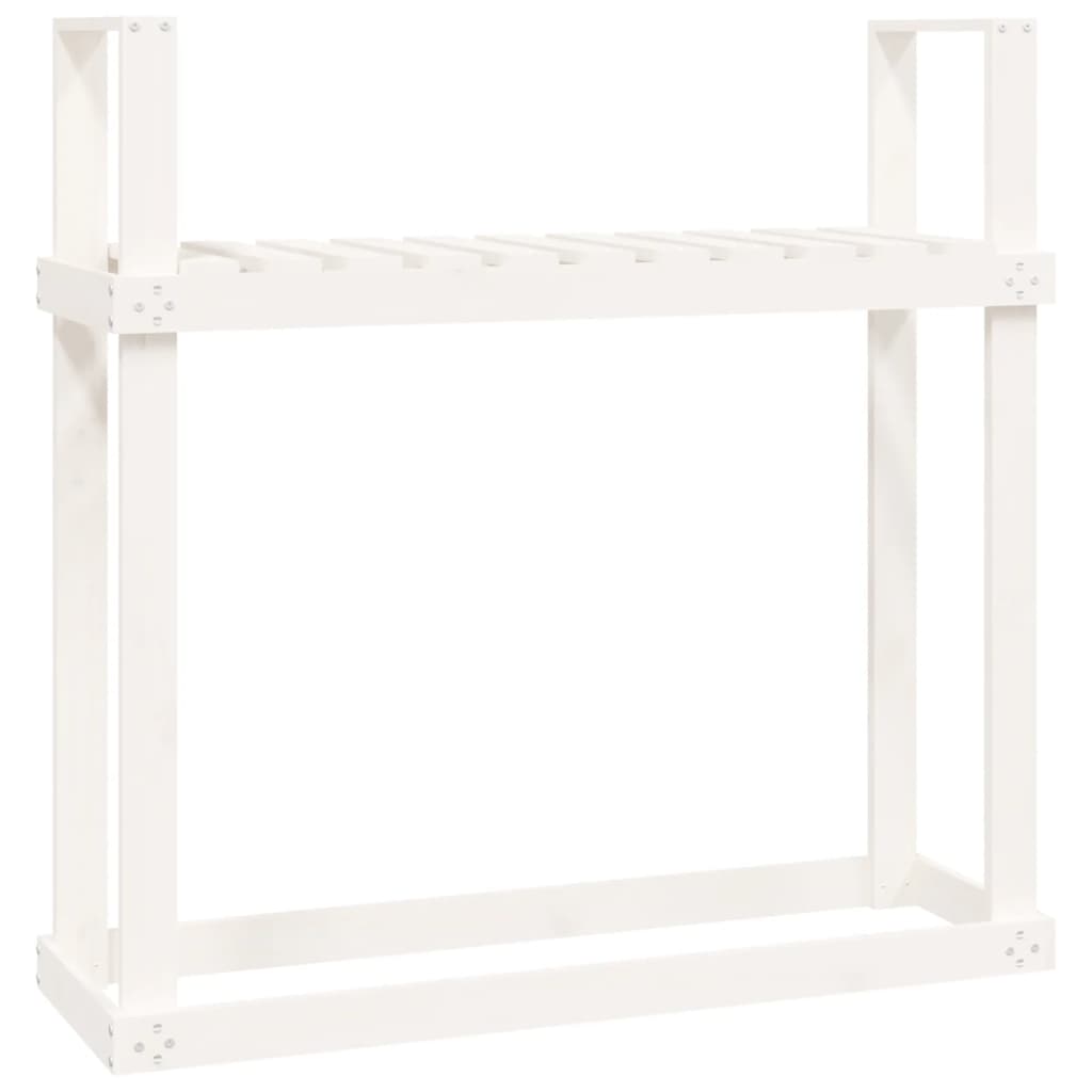 Firewood Rack White 110x35x108.5 cm Solid Wood Pine