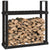 Firewood Rack Black 110x35x108.5 cm Solid Wood Pine