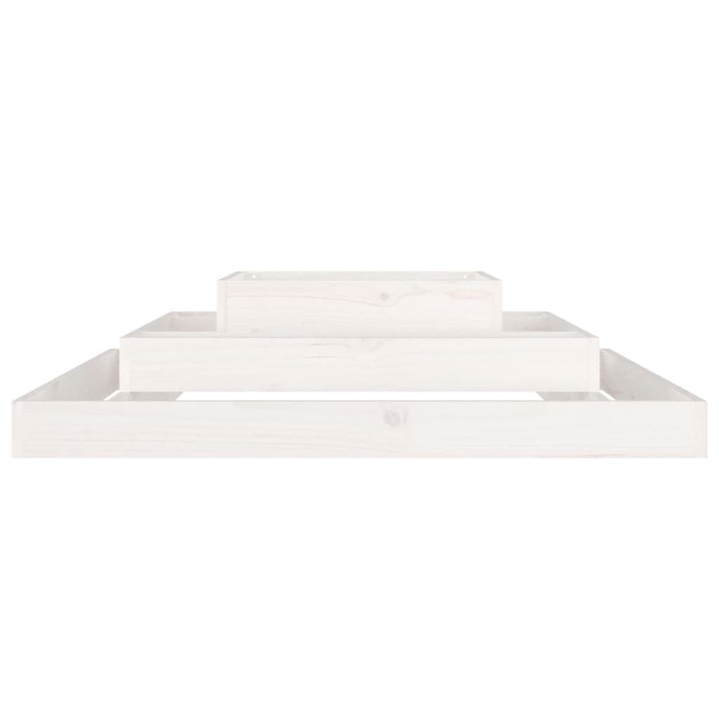 Planter White 110x110x27 cm Solid Wood Pine