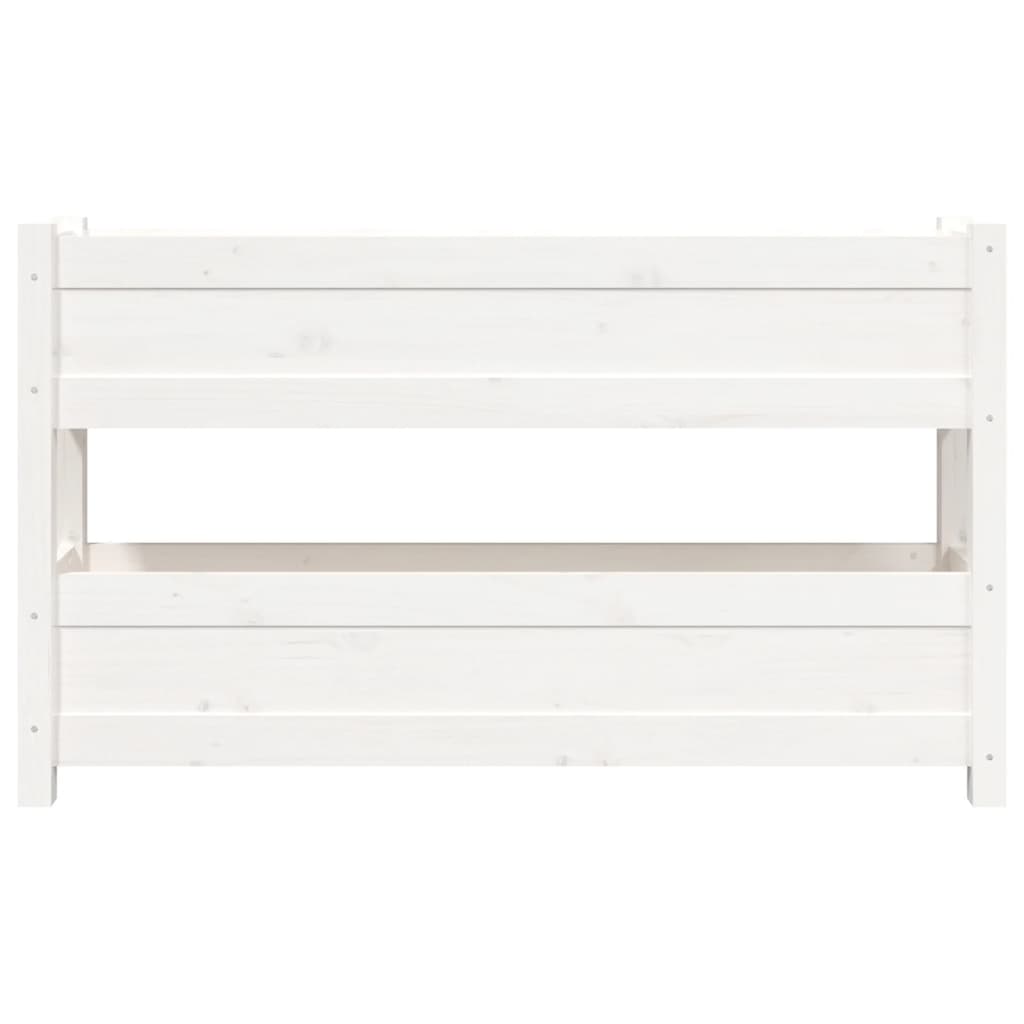 Planter White 112x25x66 cm Solid Wood Pine