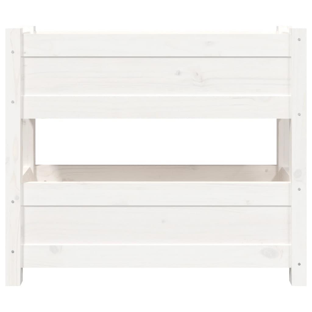 Planter White 77x25x66 cm Solid Wood Pine